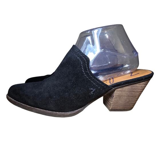 Zodiac Ada Black Suede Western Mules Womens Size 9 Chunky Heel Great condition - Picture 2 of 8